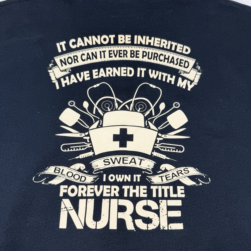 NURSE Graphic Hoodie Size 2XL Gildan Heavy‎ Blend Black Pullover-Unisex